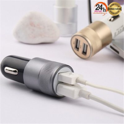 Củ Sạc Nhanh Đa Năng 2 Cổng USB Cho Điện Thoại Laptop Trên Xe Ô Tô